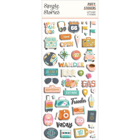 Simple Stories Let's Go! - Puffy Stickers
