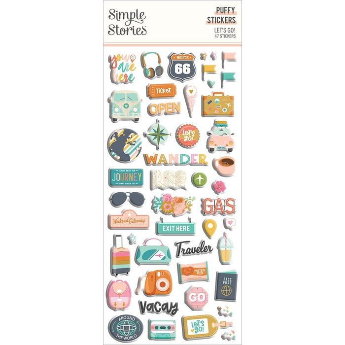 Simple Stories Let's Go! - Puffy Stickers