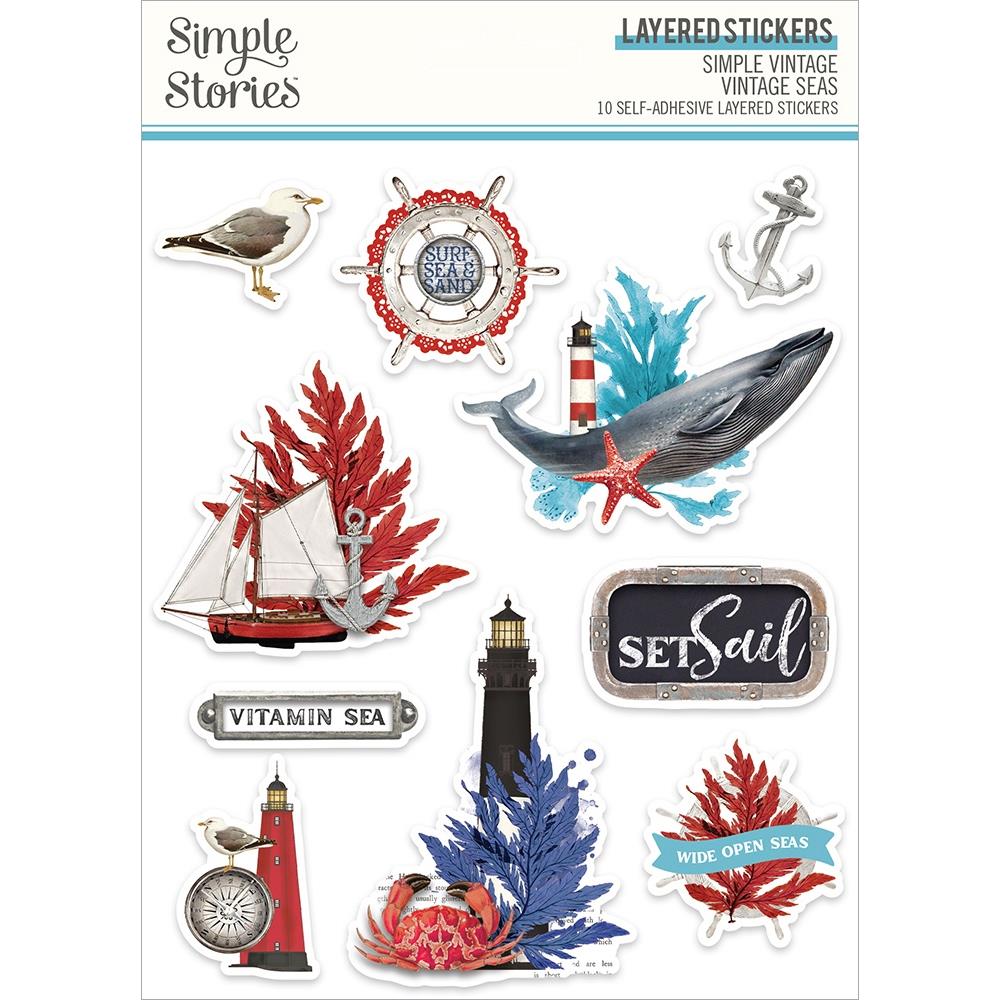 Simple Stories Simple Vintage Vintage Seas - Layered Stickers