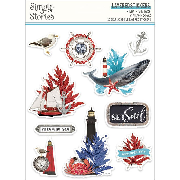 Simple Stories Simple Vintage Vintage Seas - Layered Stickers