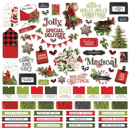 Simple Stories Simple Vintage Christmas Lodge - Combo Stickers