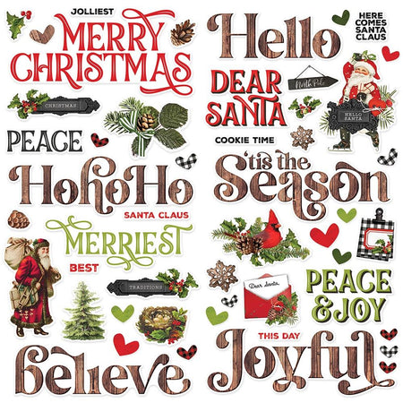 Simple Stories Simple Vintage Christmas Lodge - Foam Stickers