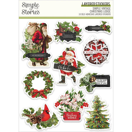 Simple Stories Simple Vintage Christmas Lodge - Layered Stickers