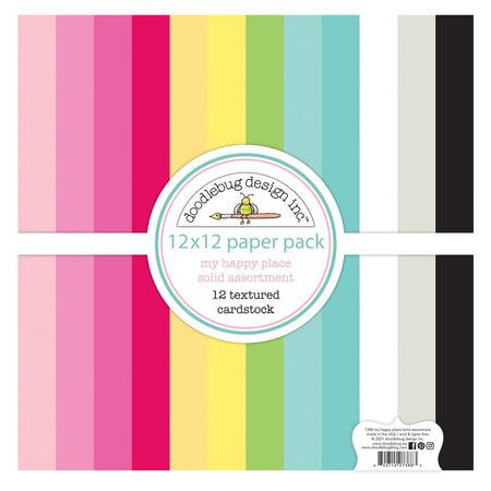 Doodlebug Design My Happy Place - Textured 12x12 Double Sided Cardstock