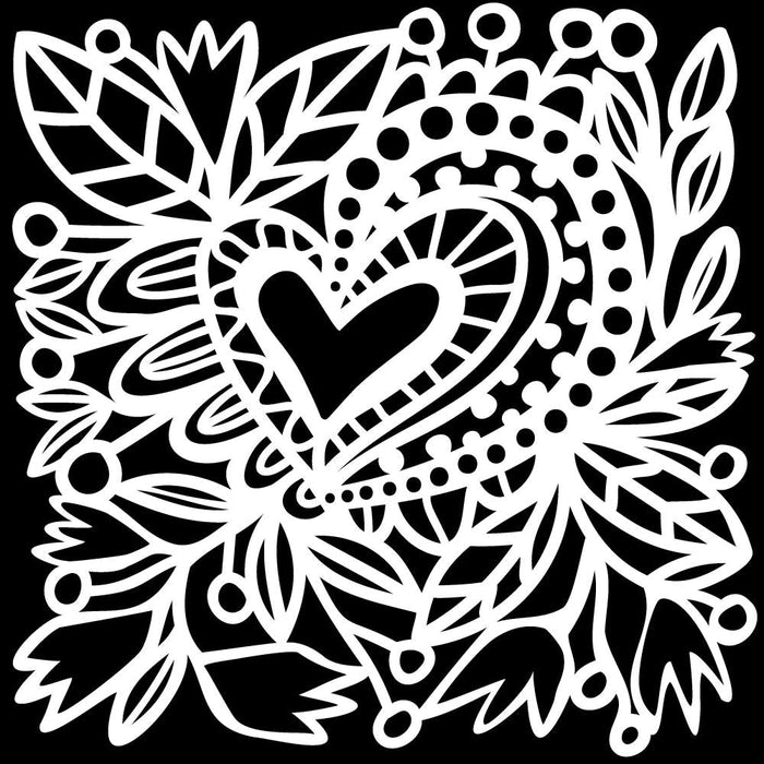 Crafter's Workshop 6x6 Template - Botanical Heart