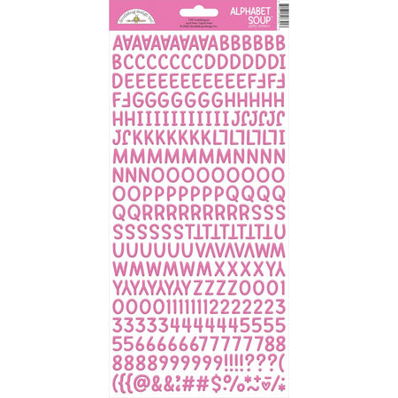 Doodlebug Design Alphabet Soup Puffy Stickers - Bubblegum