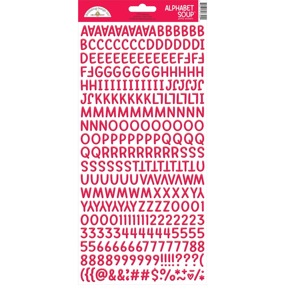 Doodlebug Design Alphabet Soup Puffy Stickers - Ladybug