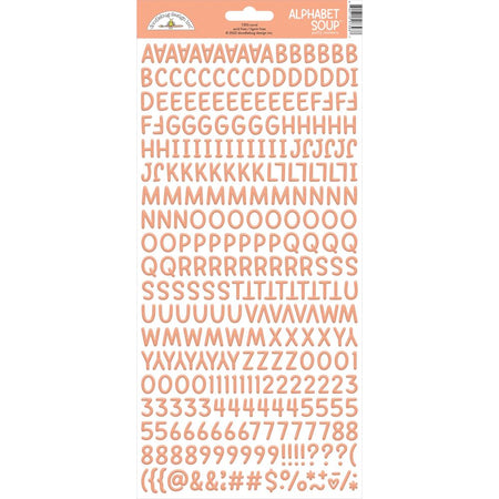 Doodlebug Design Alphabet Soup Puffy Stickers - Coral