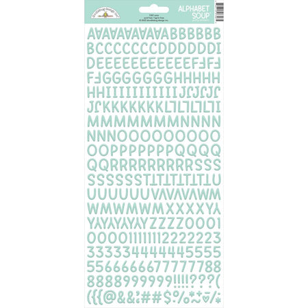 Doodlebug Design Alphabet Soup Puffy Stickers - Mint