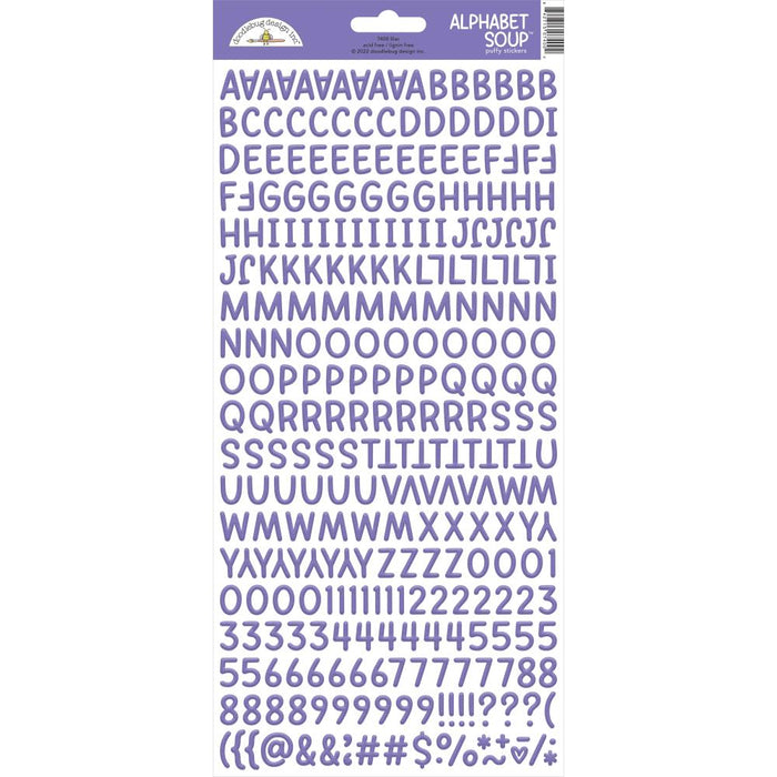 Doodlebug Design Alphabet Soup Puffy Stickers - Lilac