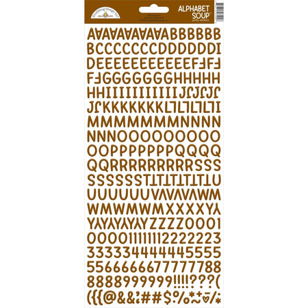 Doodlebug Design Alphabet Soup Puffy Stickers - Bon Bon
