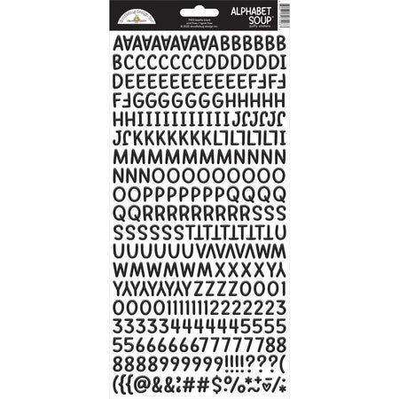 Doodlebug Design Alphabet Soup Puffy Stickers - Beetle Black