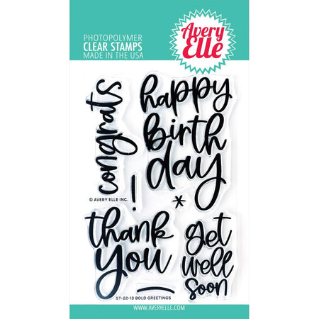 Avery Elle Clear Stamps - Bold Greetings