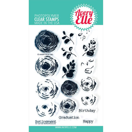 Avery Elle Clear Stamps - Ranunculus
