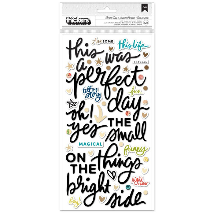 American Crafts Vicki Boutin Print Shop - Perfect Day Phrase & Accent Thickers