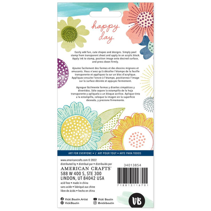 American Crafts Vicki Boutin Print Shop - Happy Day Clear Stamps
