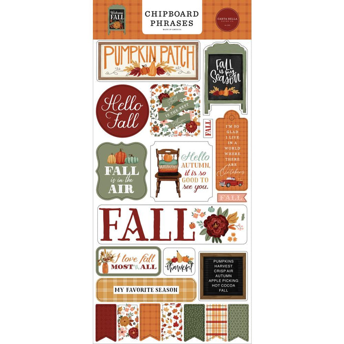 Carta Bella Welcome Fall - Chipboard Phrases