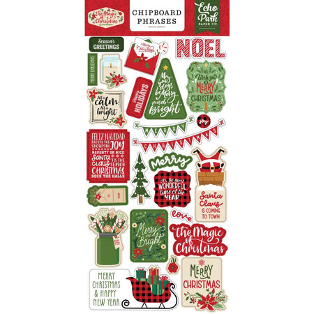 Echo Park The Magic Of Christmas - Chipboard Phrases