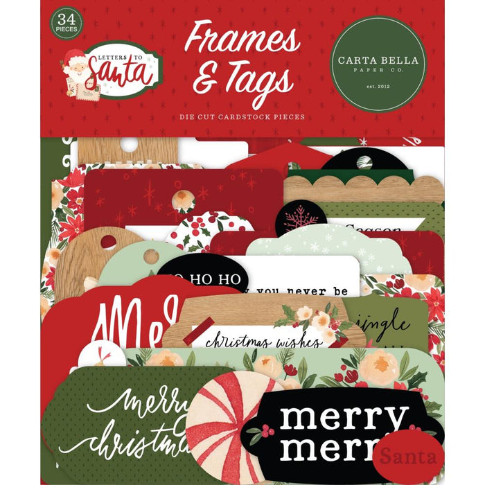 Carta Bella Letters To Santa - Ephemera Frames & Tags