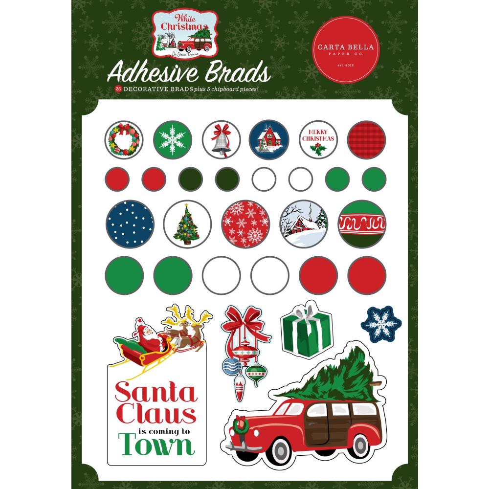 Carta Bella White Christmas - Adhesive Brads