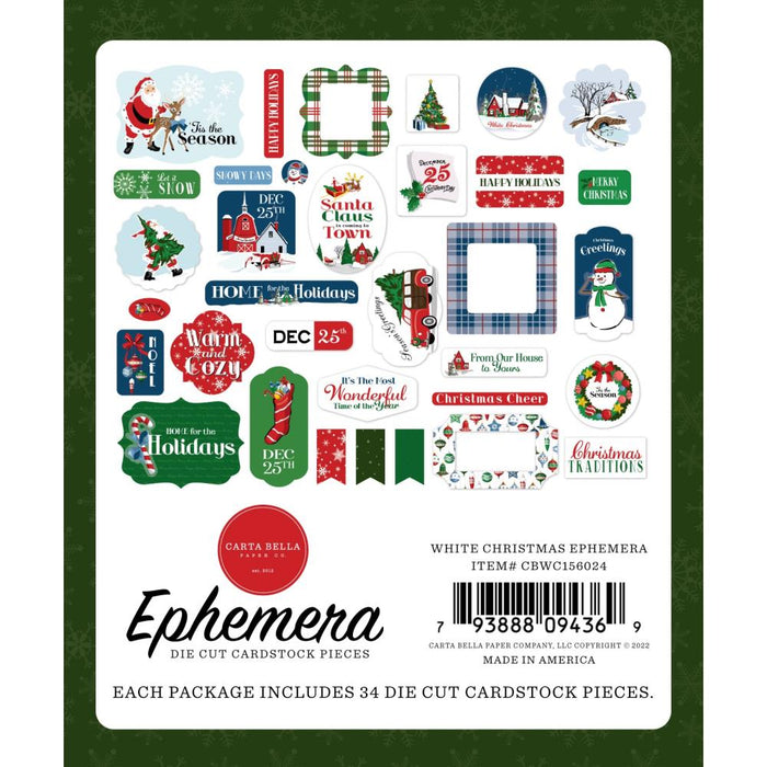 Carta Bella White Christmas - Ephemera Icons
