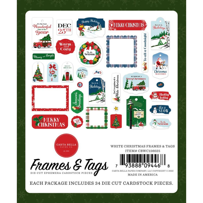 Carta Bella White Christmas - Ephemera Frames & Tags