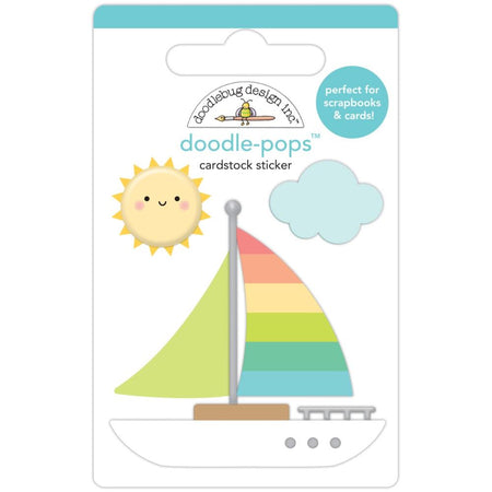 Doodlebug Design Seaside Summer - Sail-Ebrate Good Times Doodle-Pops 3D Sticker