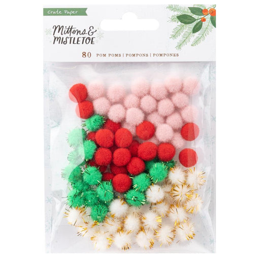Crate Paper Mittens & Mistletoe - Mixed Pom Poms