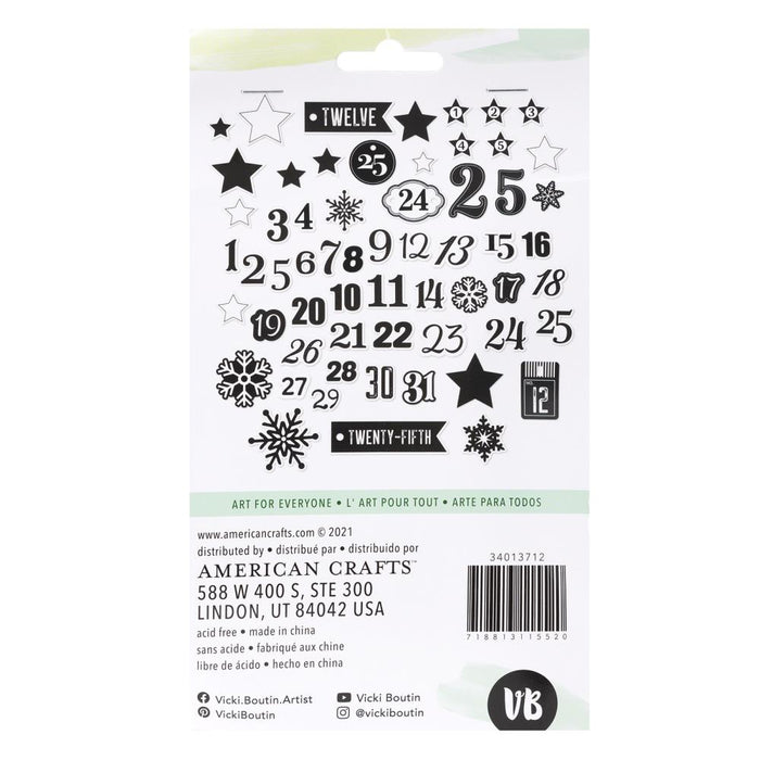 American Crafts Vicki Boutin Evergreen & Holly - Mixed Chipboard Shapes