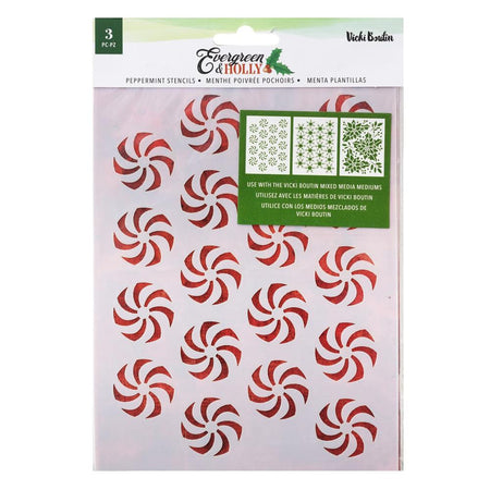 American Crafts Vicki Boutin Evergreen & Holly -  Peppermint Stencil