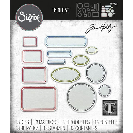Sizzix Tim Holtz Alterations Thinlits Die Set - Vintage Labels