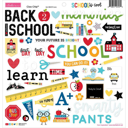 Bella Blvd School Is Cool - Ciao Chip Chipboard Stickers
