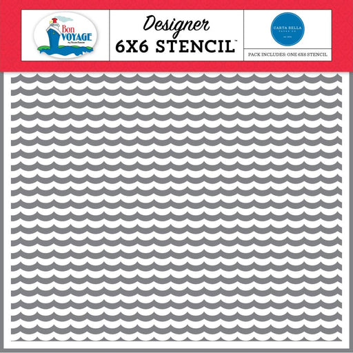 Carta Bella Bon Voyage - Water Waves Stencil