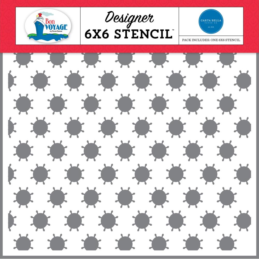 Carta Bella Bon Voyage - Ship Wheel Stencil