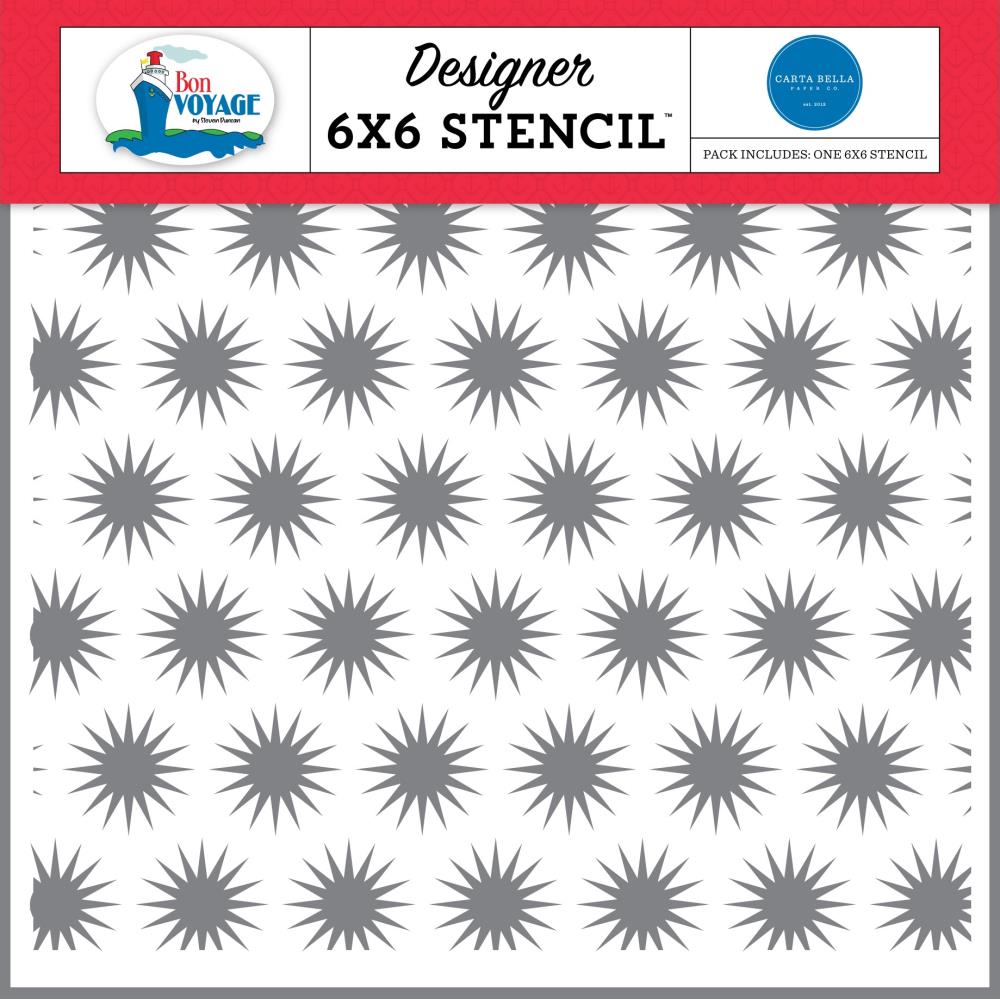 Carta Bella Bon Voyage - Sunny Bursts Stencil