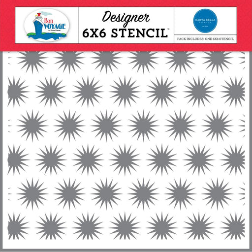 Carta Bella Bon Voyage - Sunny Bursts Stencil