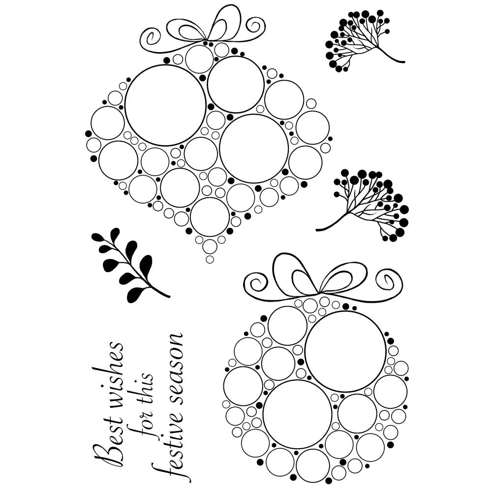 Woodware Clear Magic Singles Stamp - Big Bubble Bauble Festive Duo