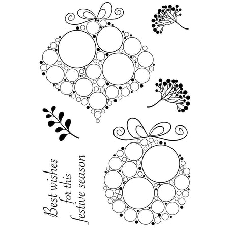Woodware Clear Magic Singles Stamp - Big Bubble Bauble Festive Duo