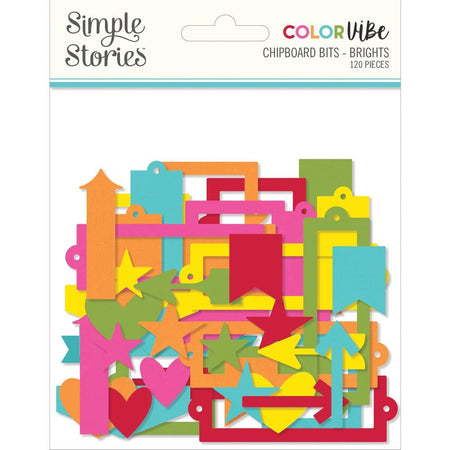 Simple Stories Color Vibe - Brights Chipboard Bits & Pieces