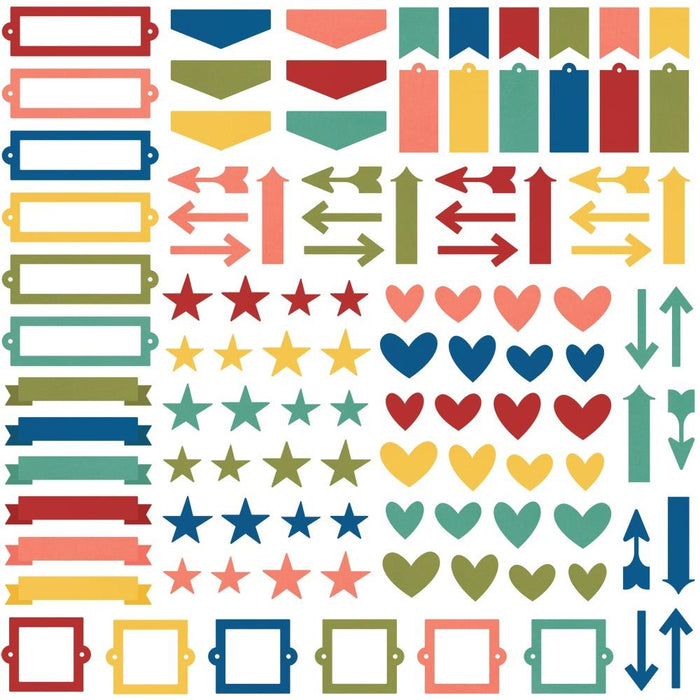 Simple Stories Color Vibe - Bolds Chipboard Bits & Pieces