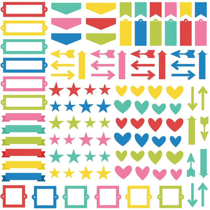 Simple Stories Color Vibe - Summer Chipboard Bits & Pieces