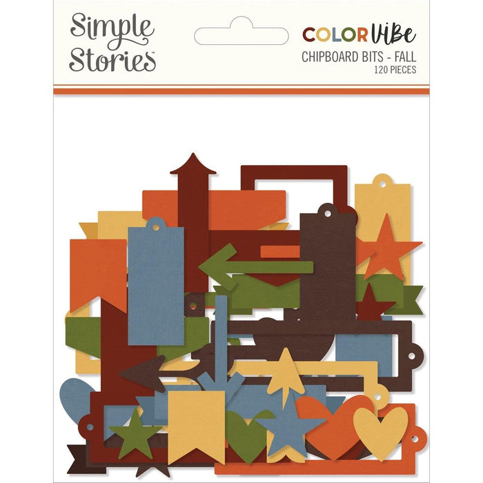 Simple Stories Color Vibe - Fall Chipboard Bits & Pieces