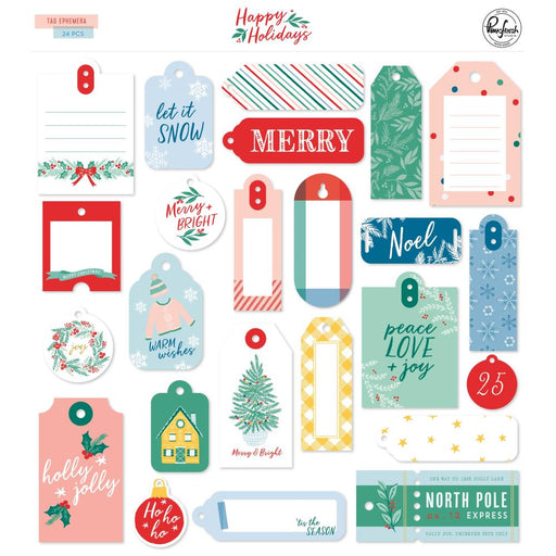 Pinkfresh Studio Happy Holidays - Tag Ephemera Die Cuts