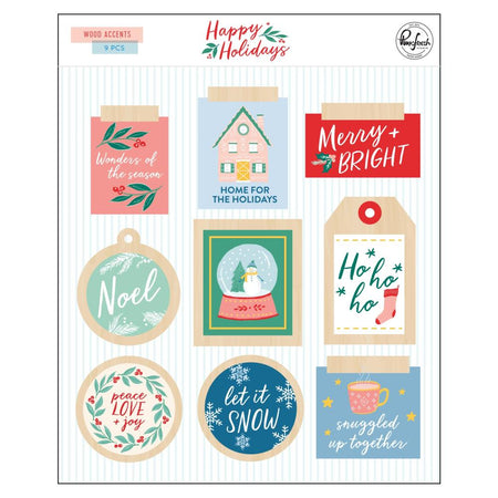 Pinkfresh Studio Happy Holidays - Wood Accent Stickers