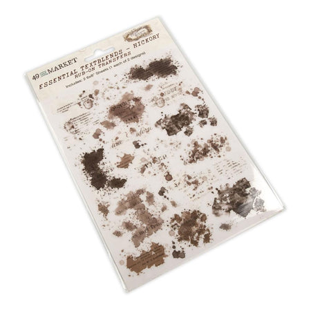 49 & Market Essential Textblends - Hickory Rub-Ons