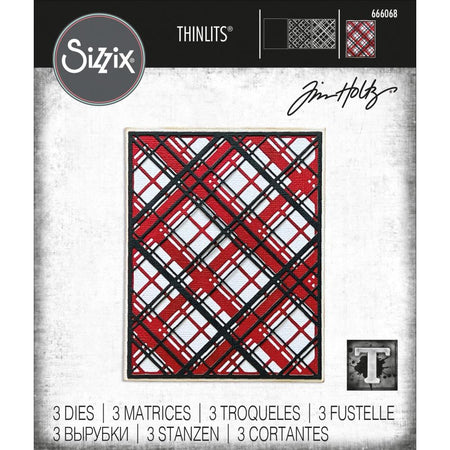 Sizzix Tim Holtz Alterations Thinlits Die - Layered Plaid