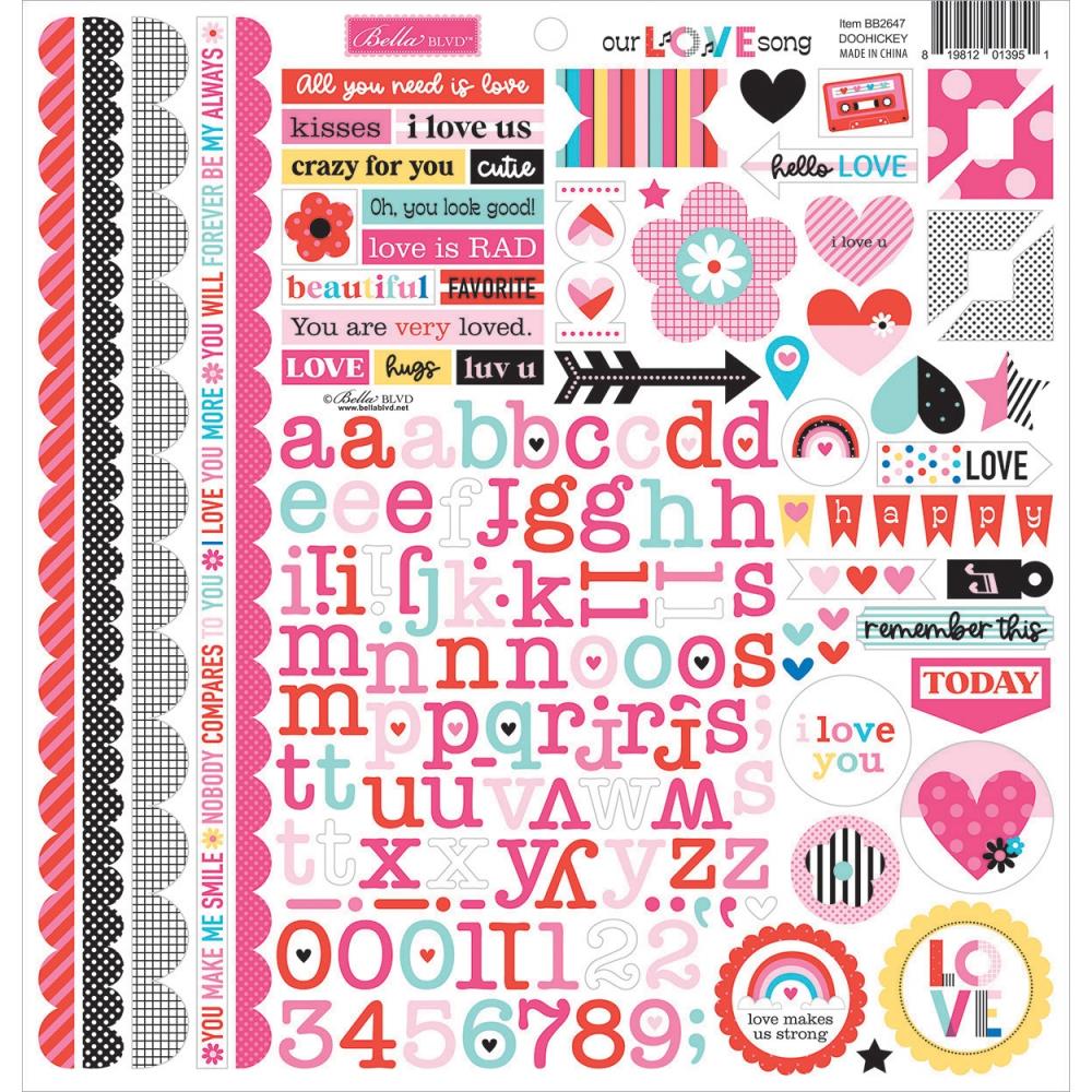 Bella Blvd Our Love Song - Doohickey Cardstock Stickers