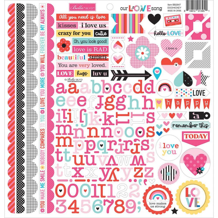 Bella Blvd Our Love Song - Doohickey Cardstock Stickers