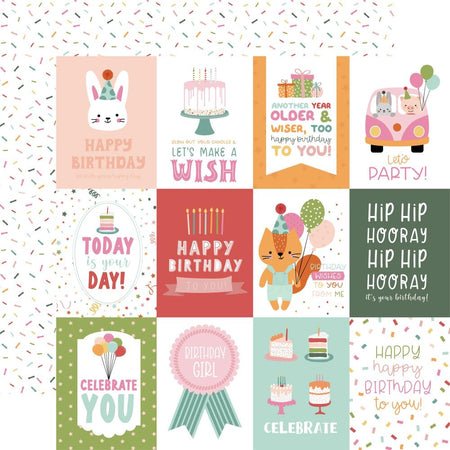 Echo Park A Birthday Wish Girl - 3x4 Journaling Cards