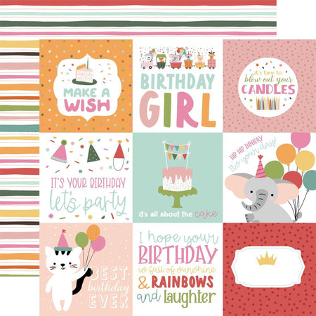 Echo Park A Birthday Wish Girl - 4x4 Journaling Cards